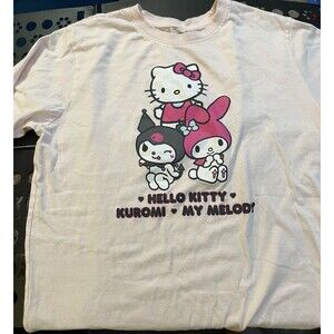Hello Kitty Kuromi My Melody Pink T-shirt Large